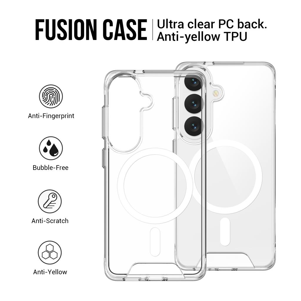 Samsung Galaxy S26 Plus Mag Ring forgatható Magsafe hátlap tok (Átlátszó)