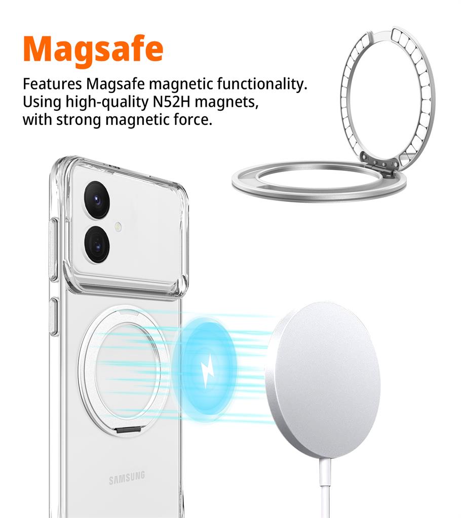 Samsung Galaxy S26 Plus TOKO Pure MagSafe 360 ring hátlap tok (Ezüst)