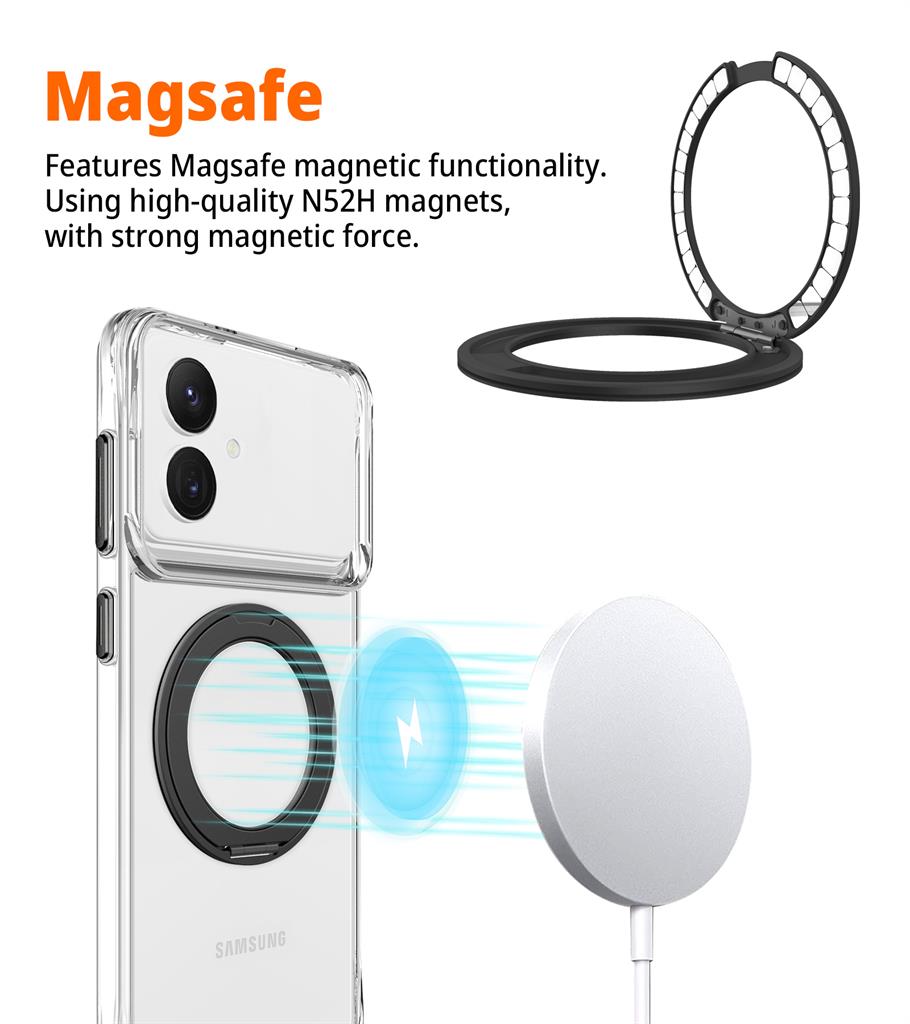 Samsung Galaxy S26 Plus TOKO Pure MagSafe 360 ring hátlap tok (Fekete)