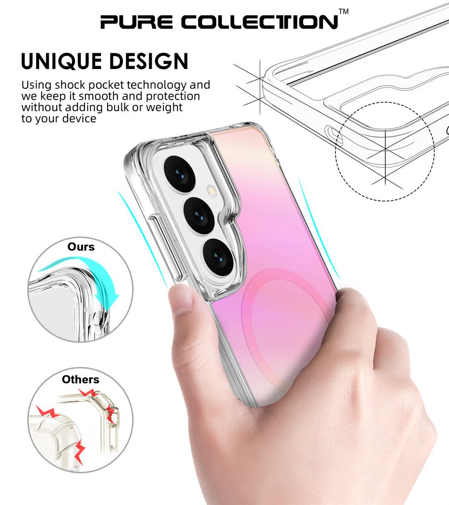 Samsung Galaxy S26 Plus TOKO Pure rainbow MagSafe hátlap tok (Rózsaszín)