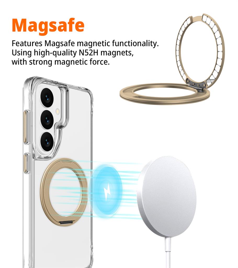 Samsung Galaxy S26 TOKO Pure MagSafe 360 ring hátlap tok (Arany)