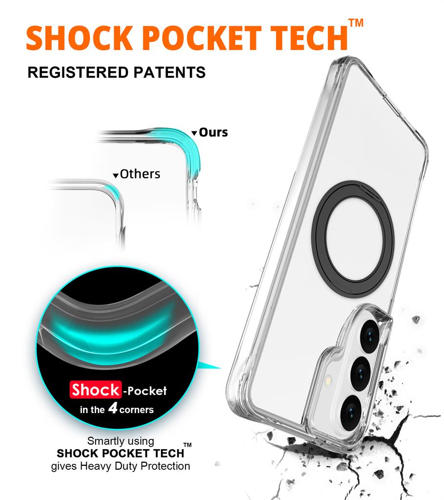 Samsung Galaxy S26 TOKO Pure MagSafe 360 ring hátlap tok (Fekete)