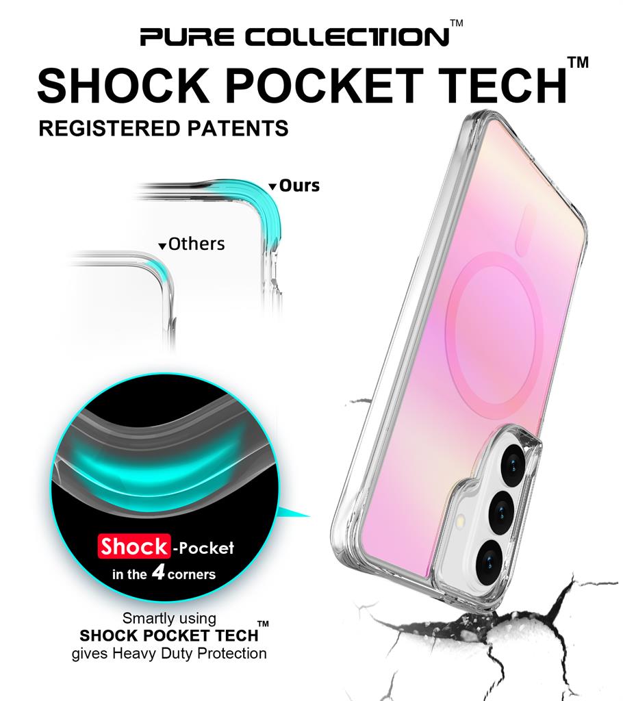 Samsung Galaxy S26 TOKO Pure rainbow MagSafe hátlap tok (Rózsaszín)