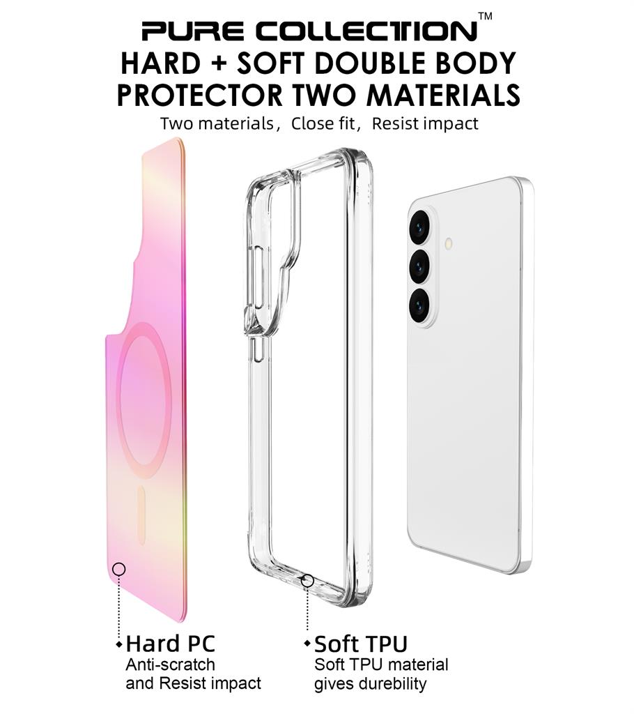 Samsung Galaxy S26 TOKO Pure rainbow MagSafe hátlap tok (Rózsaszín)