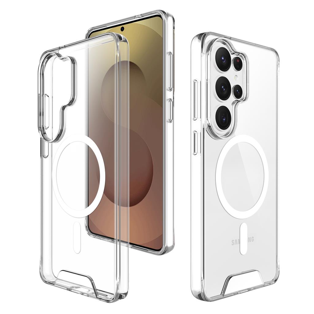 Samsung Galaxy S26 Ultra Mag Ring forgatható Magsafe hátlap tok (Átlátszó)