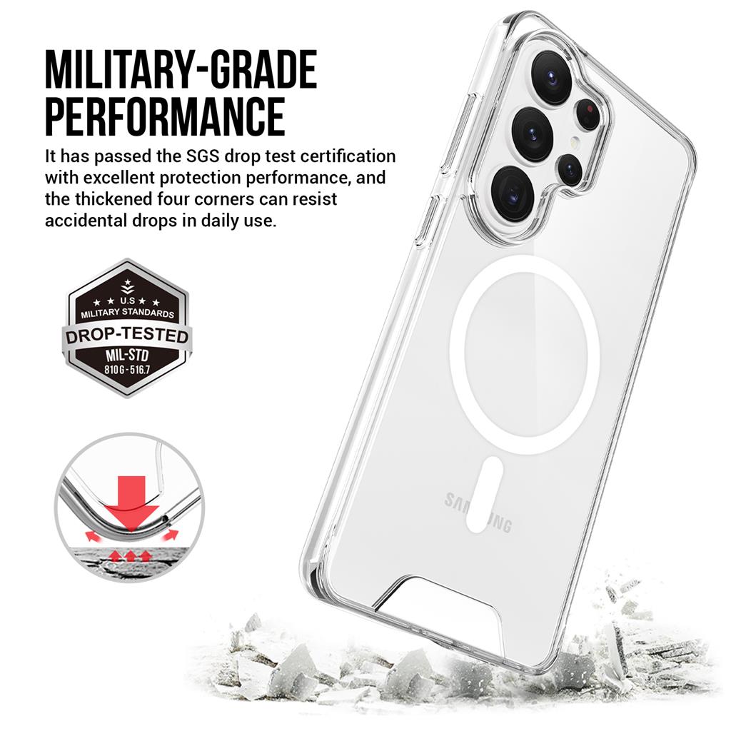 Samsung Galaxy S26 Ultra Mag Ring forgatható Magsafe hátlap tok (Átlátszó)