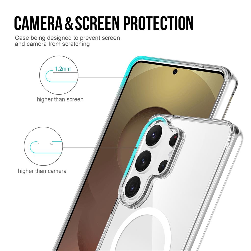 Samsung Galaxy S26 Ultra Mag Ring forgatható Magsafe hátlap tok (Átlátszó)