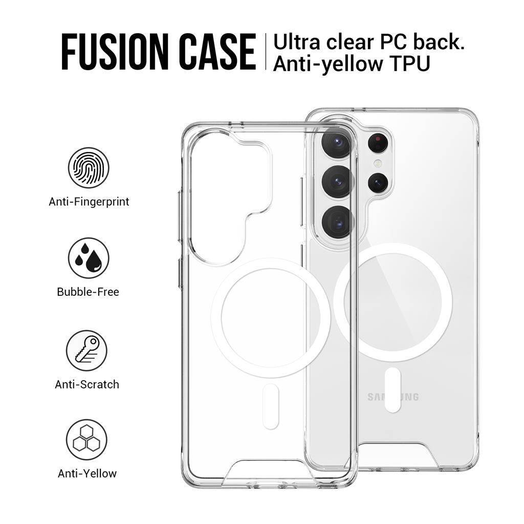 Samsung Galaxy S26 Ultra Mag Ring forgatható Magsafe hátlap tok (Átlátszó)