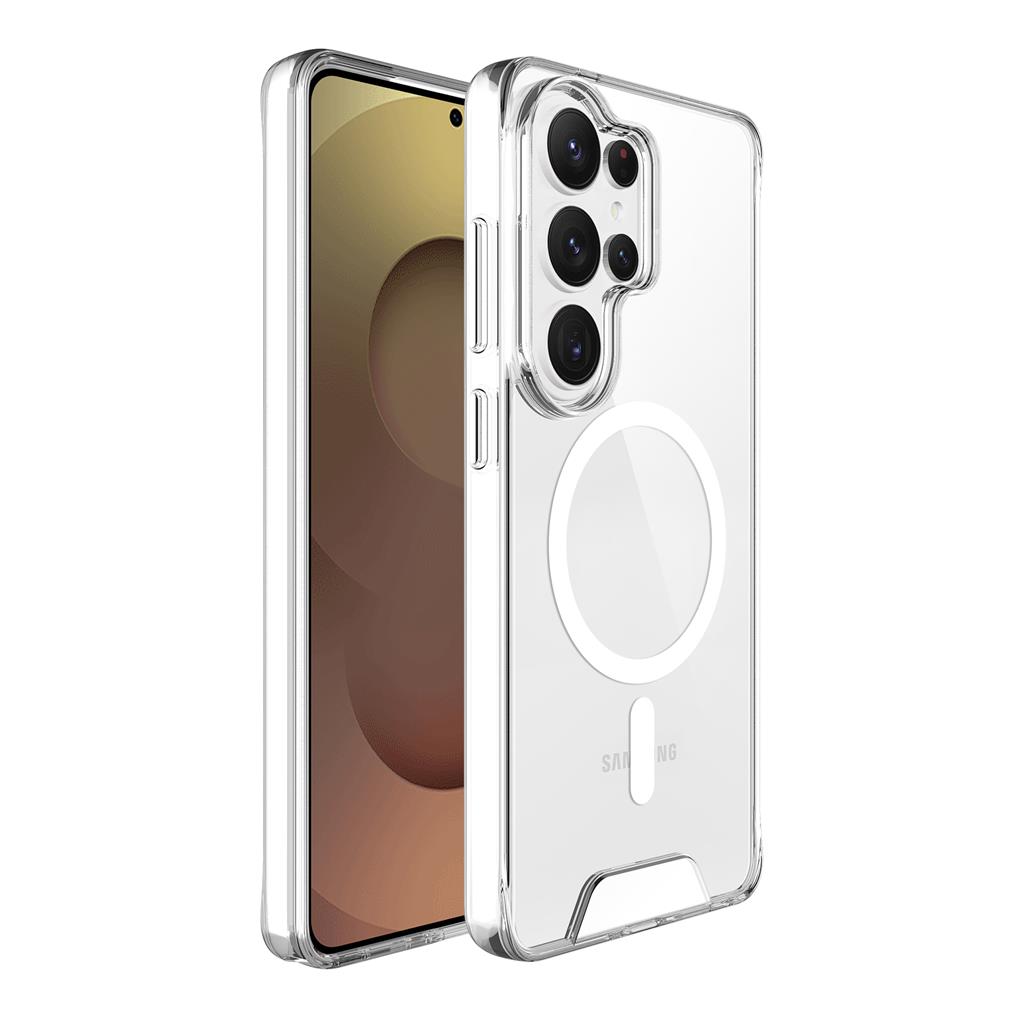 Samsung Galaxy S26 Ultra Mag Ring forgatható Magsafe hátlap tok (Átlátszó)