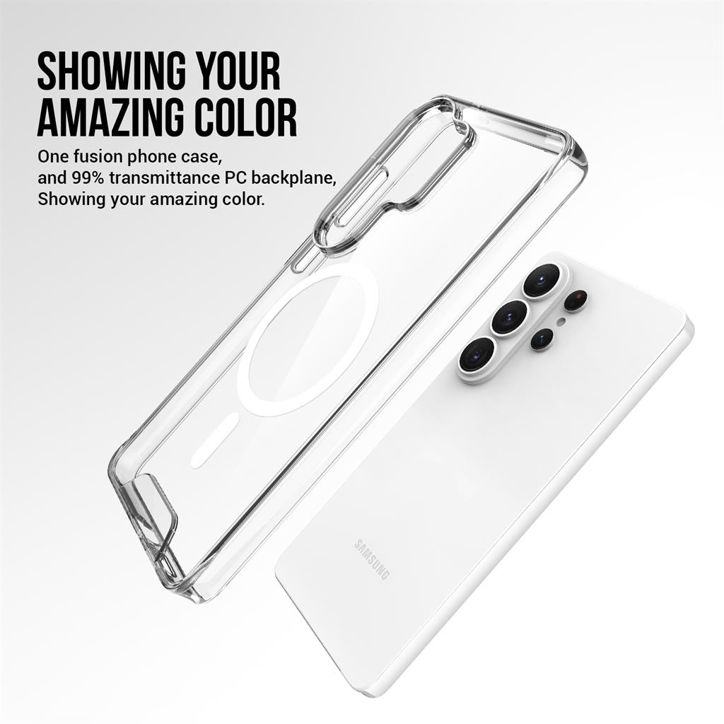 Samsung Galaxy S26 Ultra Mag Ring forgatható Magsafe hátlap tok (Átlátszó)