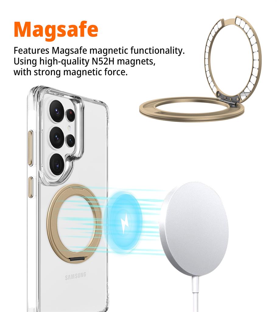 Samsung Galaxy S26 Ultra TOKO Pure MagSafe 360 ring hátlap tok (Arany)