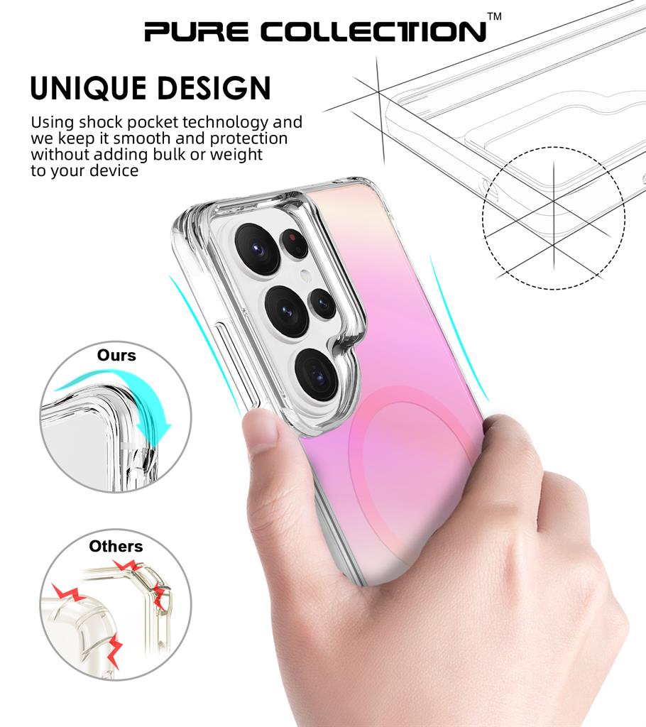 Samsung Galaxy S26 Ultra TOKO Pure rainbow MagSafe hátlap tok (Rózsaszín)