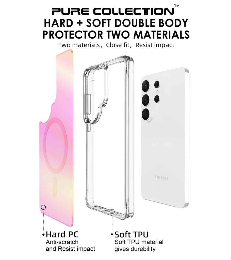 Samsung Galaxy S26 Ultra TOKO Pure rainbow MagSafe hátlap tok (Rózsaszín)