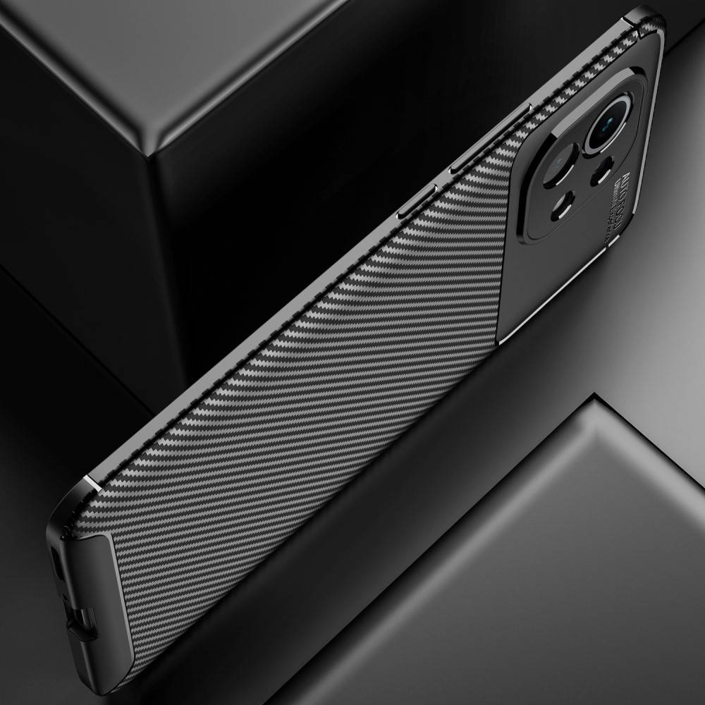 Xiaomi Mi 11 5G carbon fiber szilikon hátlap tok, (Fekete) 19