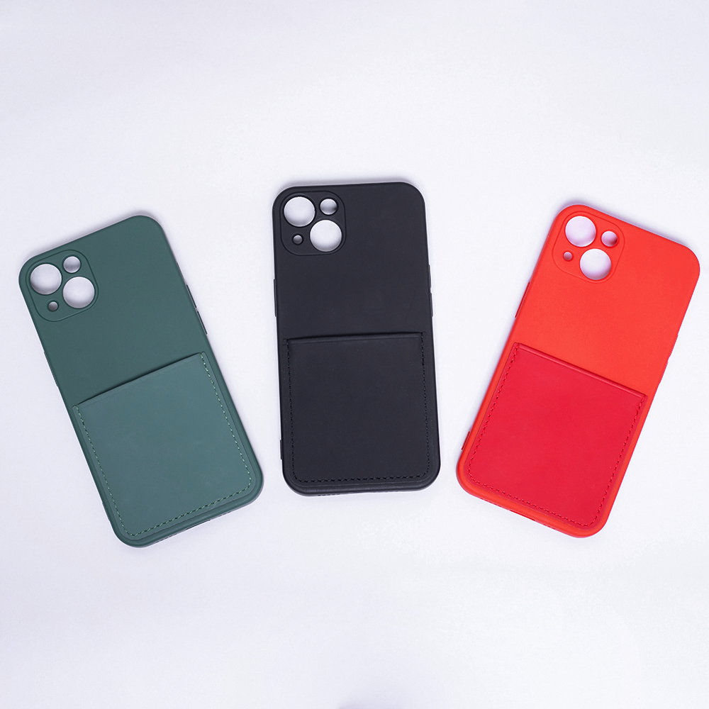 Xiaomi Redmi 10C kártyatartós szilikon hátlap tok (Fekete)