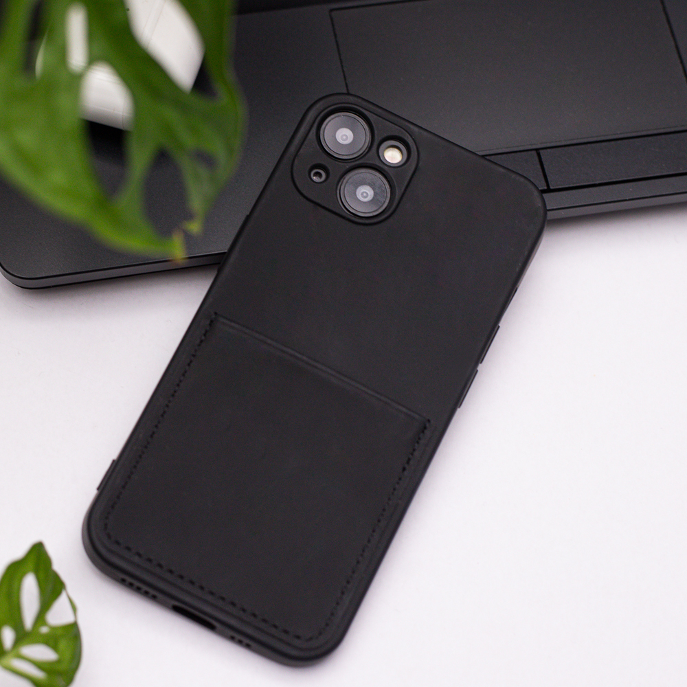 Xiaomi Redmi 10C kártyatartós szilikon hátlap tok (Fekete)