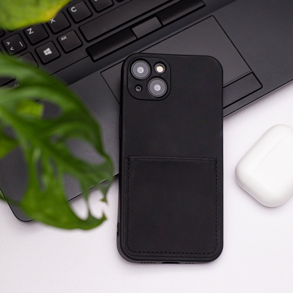 Xiaomi Redmi 10C kártyatartós szilikon hátlap tok (Fekete)