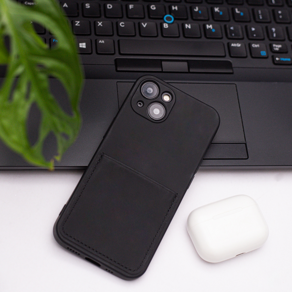 Xiaomi Redmi 10C kártyatartós szilikon hátlap tok (Fekete)