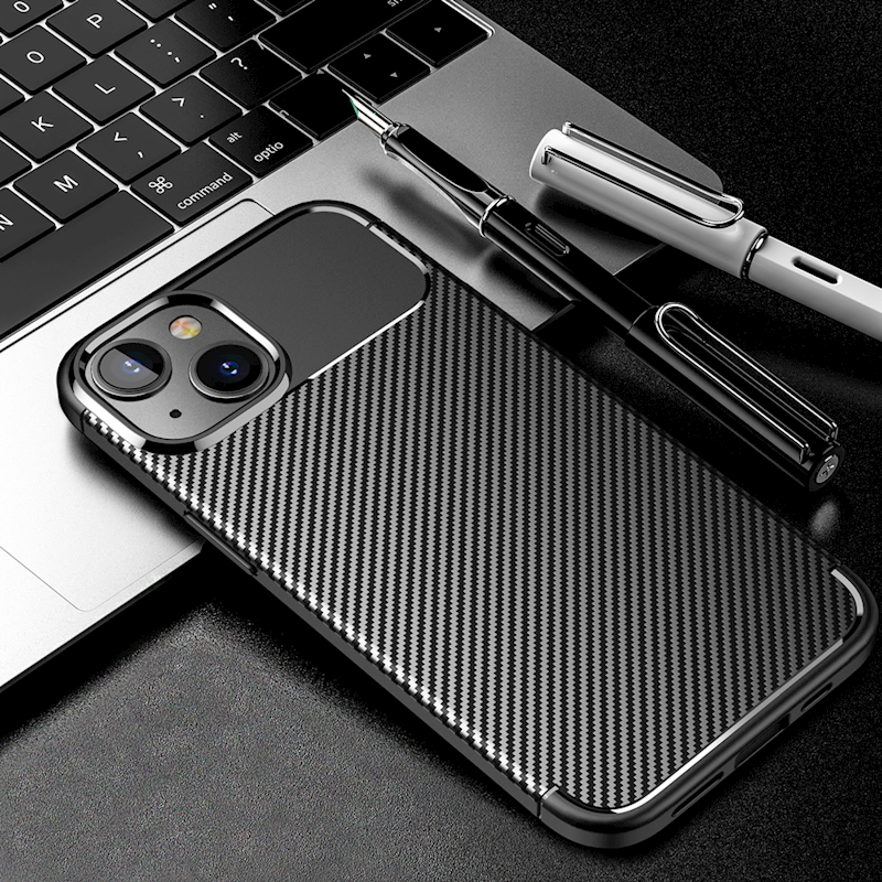 Xiaomi Redmi 13C carbon fiber szilikon hátlap tok (Fekete)
