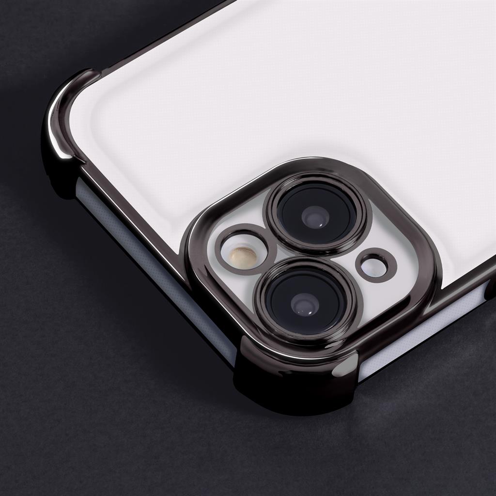 Xiaomi Redmi 14C 4G & Redmi 14C 5G & Redmi A4 & POCO C76 Anti shock chrome hátlap tok (Fekete)