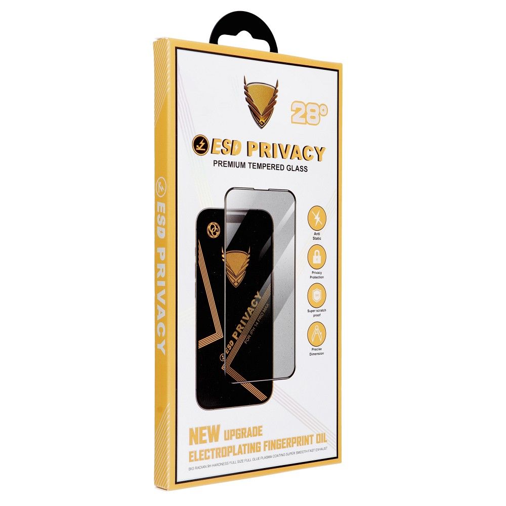 Xiaomi Redmi 15 OG Premium Privacy üvegefólia (Átlátszó, fekete peremmel)