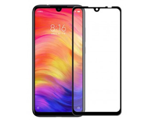 Xiaomi Redmi 7 5D üvegfólia teljes kijelzőre, átlátszó (fekete keret)
