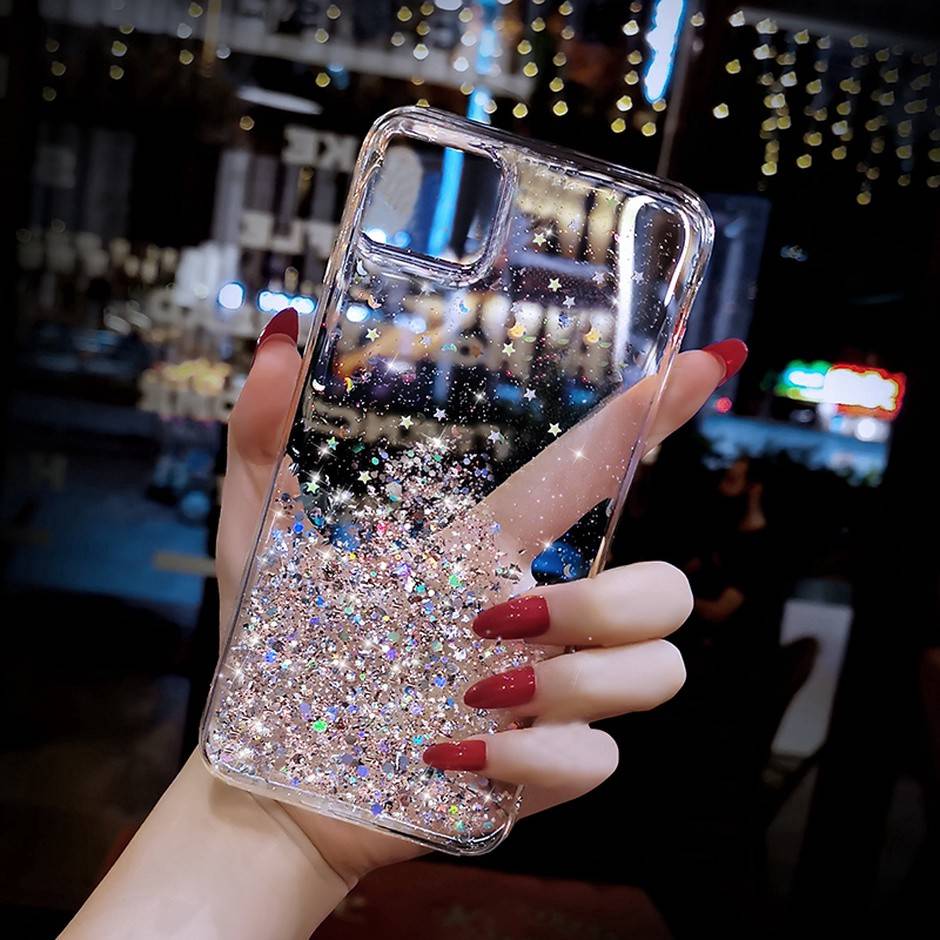 Xiaomi Redmi Note 11 4G/Redmi Note 11S 4G sequins glue glitter csillogós szilikon hátlap tok (Átlátszó) 7