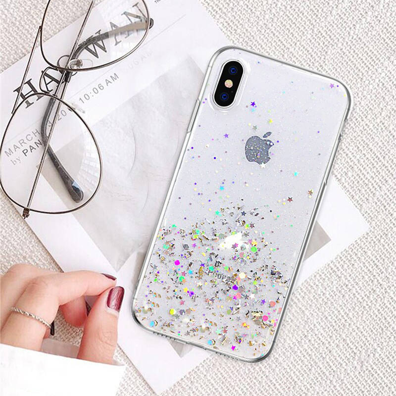 Xiaomi Redmi Note 11 4G/Redmi Note 11S 4G sequins glue glitter csillogós szilikon hátlap tok (Átlátszó) 0