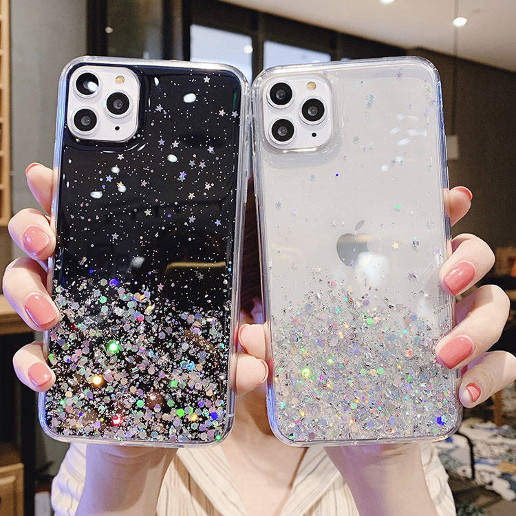 Xiaomi Redmi Note 11 4G/Redmi Note 11S 4G sequins glue glitter csillogós szilikon hátlap tok (Átlátszó) 4