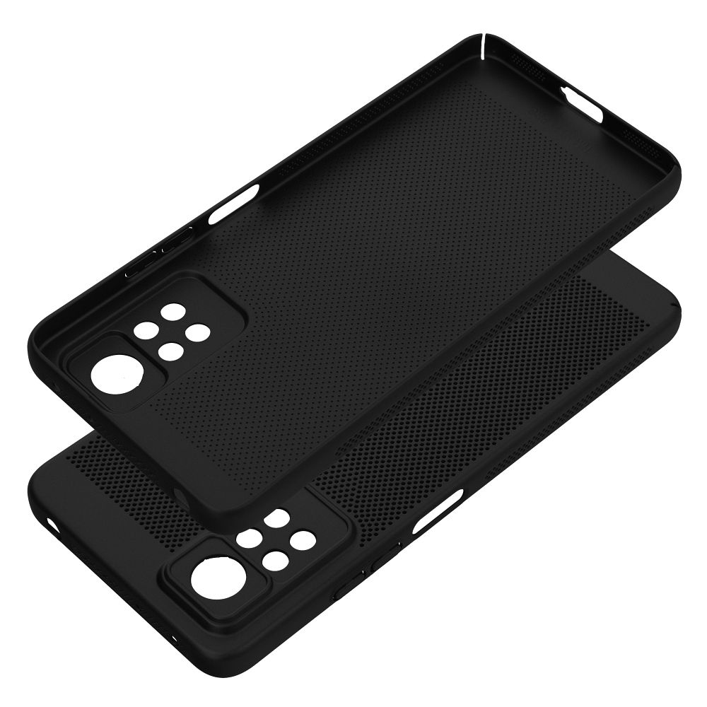 Xiaomi Redmi Note 11 Pro / Redmi Note 11 Pro 5G Breezy lyukacsos műanyag hátlap tok (Fekete) 0