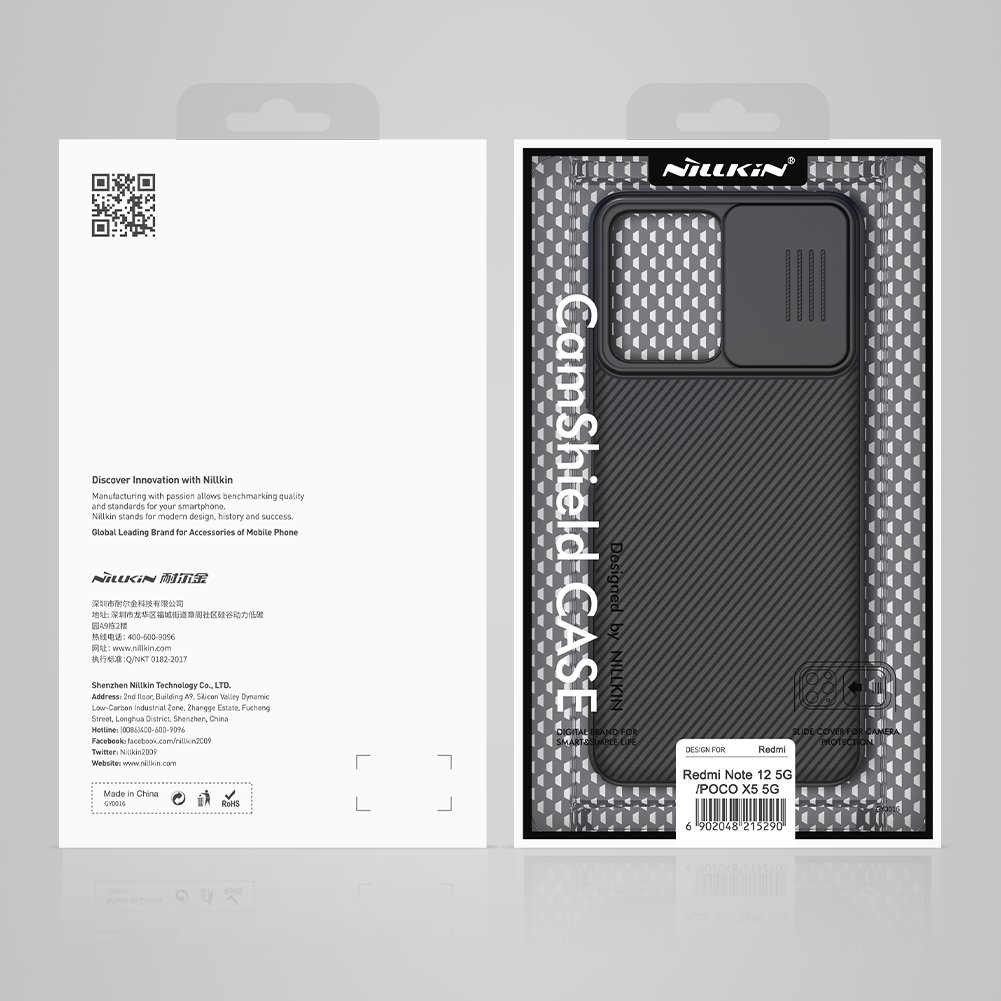 Xiaomi Redmi Note 12 5G / Poco X5 5G Nillkin camshield hátlap tok (Fekete)