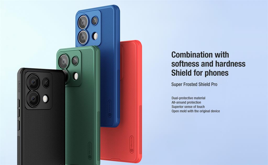 Xiaomi Redmi Note 13 Pro 5G Nillkin Super frosted shield pro strapabíró hátlap tok (Piros)