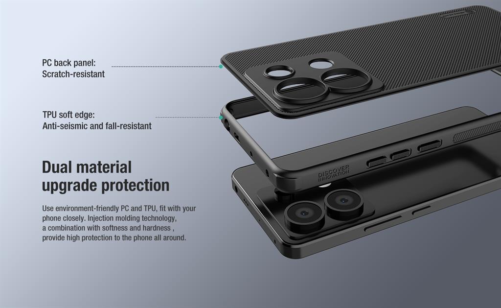 Xiaomi Redmi Note 13 Pro 5G Nillkin Super frosted shield pro strapabíró hátlap tok (Piros)