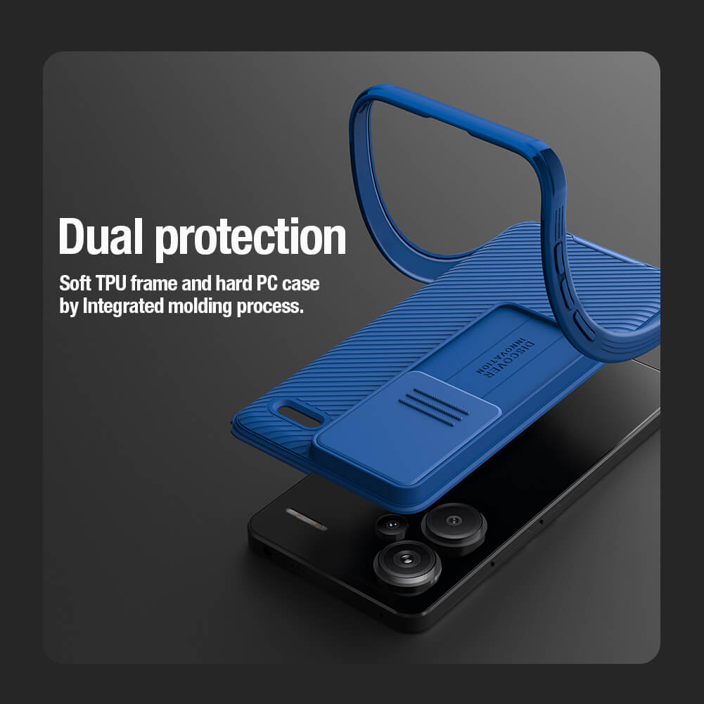 Xiaomi Redmi Note 13 Pro Plus 5G Nillkin camshield pro kameravédős hátlap tok (Kék) 3