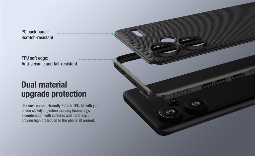 Xiaomi Redmi Note 13 Pro Plus 5G Nillkin Super frosted shield pro strapabíró hátlap tok (Kék)