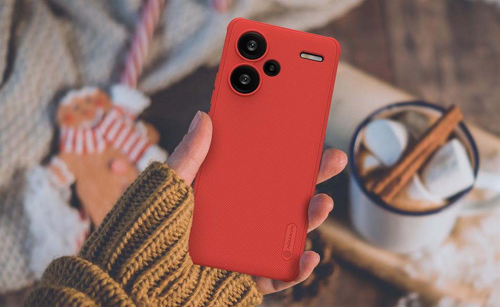 Xiaomi Redmi Note 13 Pro Plus 5G Nillkin Super frosted shield pro strapabíró hátlap tok piros