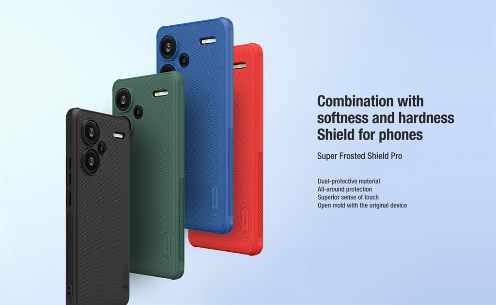 Xiaomi Redmi Note 13 Pro Plus 5G Nillkin Super frosted shield pro strapabíró hátlap tok piros