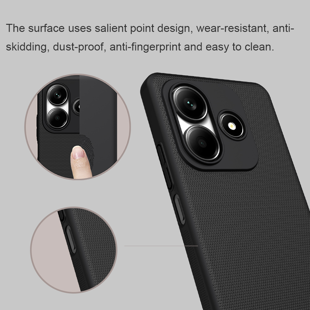 Xiaomi Redmi Note 14 4G Nillkin Super frosted strapabíró hátlap tok (Fekete)