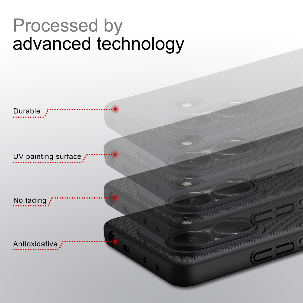 Xiaomi Redmi Note 14 4G Nillkin Super frosted strapabíró hátlap tok (Fekete)