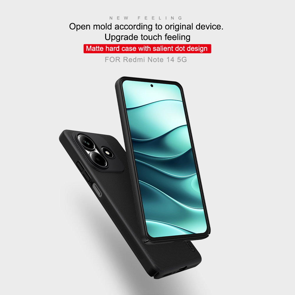 Xiaomi Redmi Note 14 4G Nillkin Super frosted strapabíró hátlap tok (Fekete)