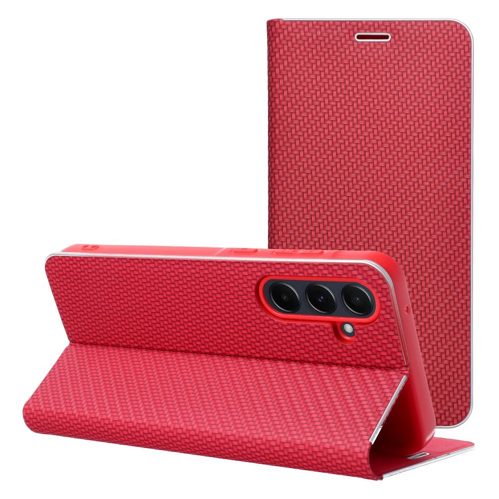 Xiaomi Redmi Note 14 5G Lunca carbon notesz tok (Piros)