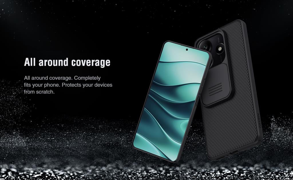 Xiaomi Redmi Note 14 5G Nillkin camshield hátlap tok (Fekete)