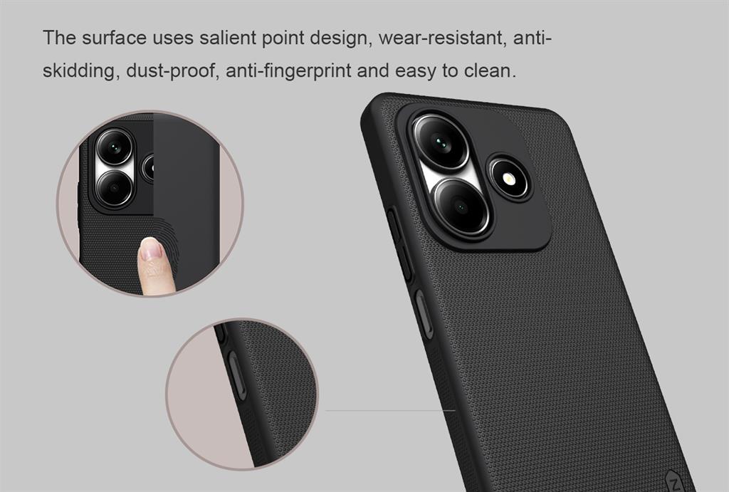 Xiaomi Redmi Note 14 5G Nillkin Super Frosted shield hátlap tok (Fekete)