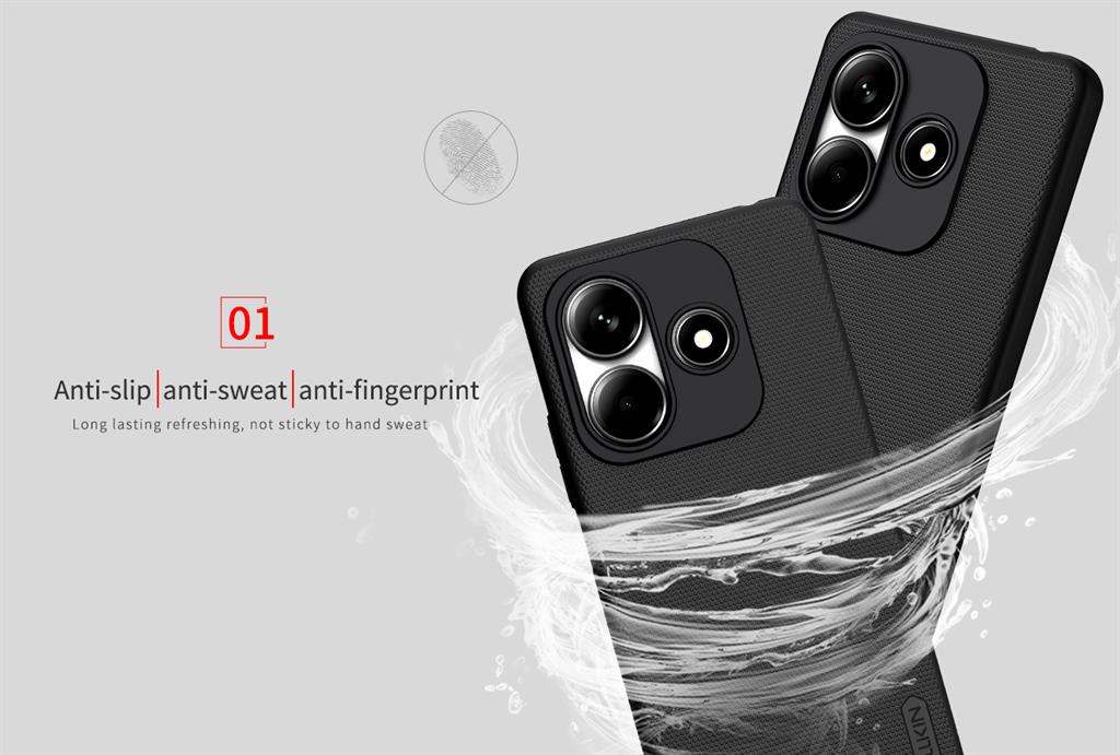 Xiaomi Redmi Note 14 5G Nillkin Super Frosted shield hátlap tok (Fekete)
