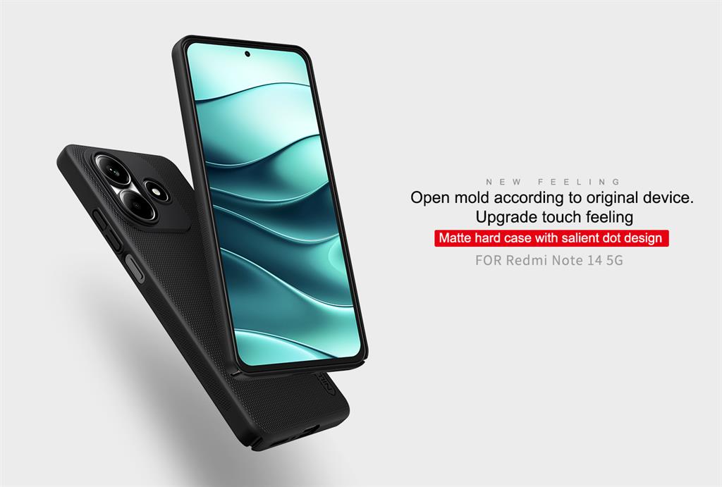 Xiaomi Redmi Note 14 5G Nillkin Super Frosted shield hátlap tok (Fekete)
