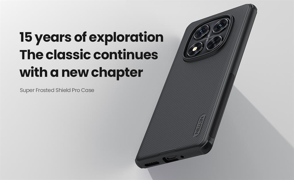 Xiaomi Redmi Note 14 Pro 5G Nillkin Super frosted strapabíró hátlap tok (Fekete)