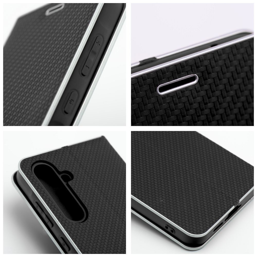 Xiaomi Redmi Note 14 Pro 5G / Redmi Note 14 Pro Plus 5G Lunca carbon notesz tok (Fekete)