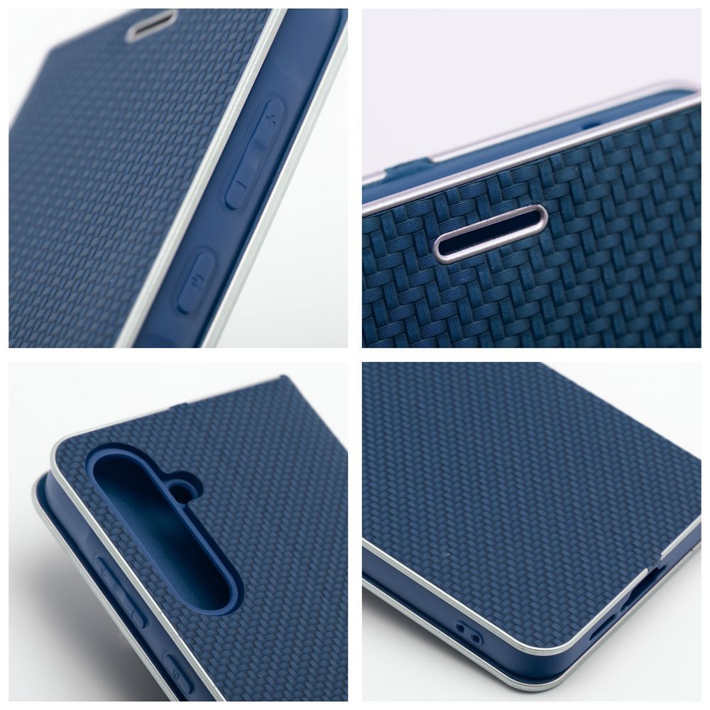 Xiaomi Redmi Note 14 Pro 5G / Redmi Note 14 Pro Plus 5G Lunca carbon notesz tok (Kék)