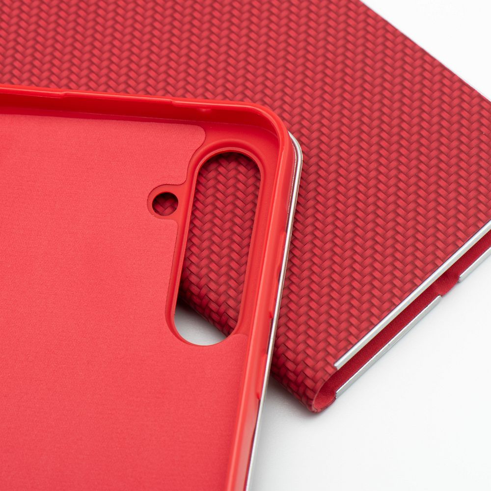 Xiaomi Redmi Note 14 Pro 5G / Redmi Note 14 Pro Plus 5G Lunca carbon notesz tok (Piros)