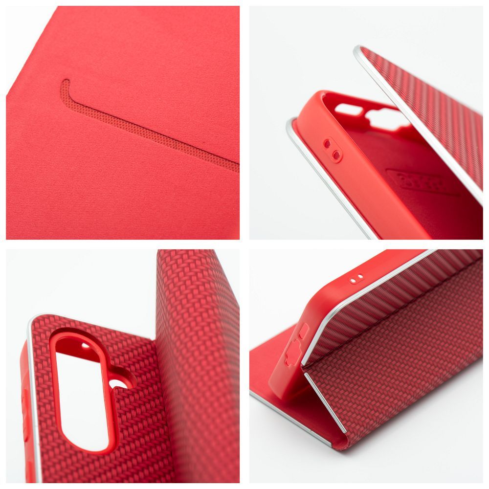 Xiaomi Redmi Note 14 Pro 5G / Redmi Note 14 Pro Plus 5G Lunca carbon notesz tok (Piros)